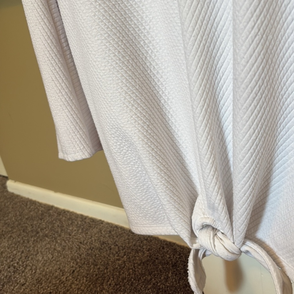 Ruby Rd White V-Neck Tie-Front Top - Picture 2 of 4
